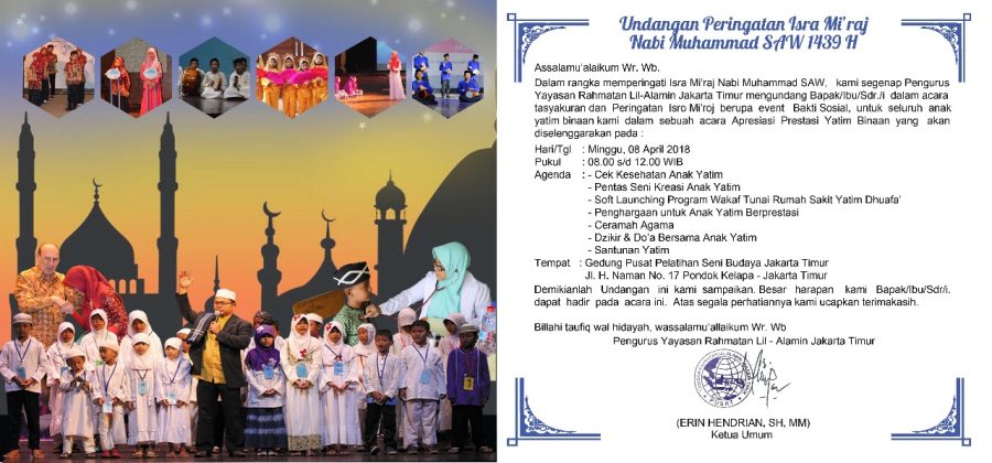 You are currently viewing Undangan Kegiatan Bakti Sosial Isro Mi’raj & Milad Yayasan ke-13